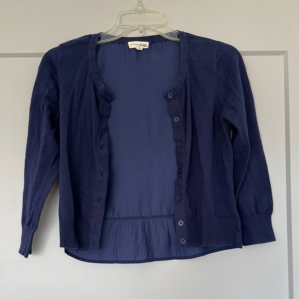 Navy Blue Button-Up Cardigan